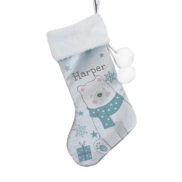 Personalised Polar Bear Christmas Stocking – alternative view