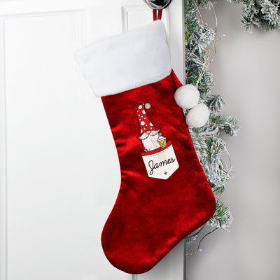 Personalised Gonk Family Red Christmas Stocking- Male