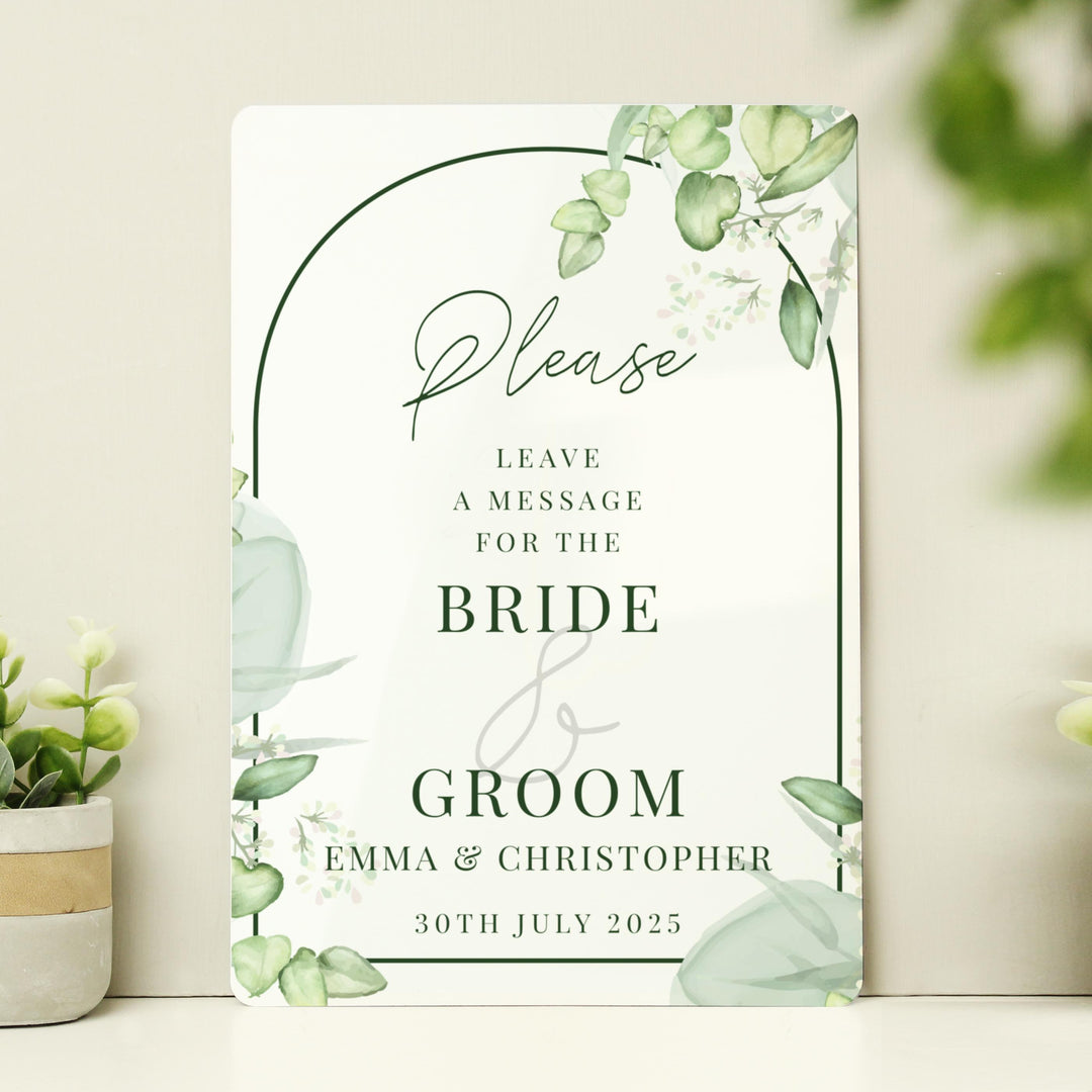 Personalised Botanical Wedding Metal Sign – alternative view