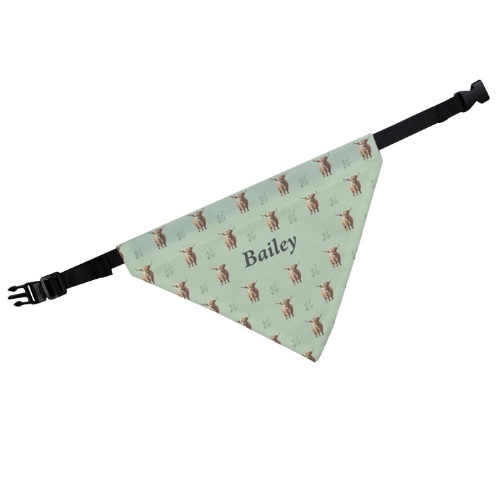 Personalised Highland Cow Dog Bandana – alternative view