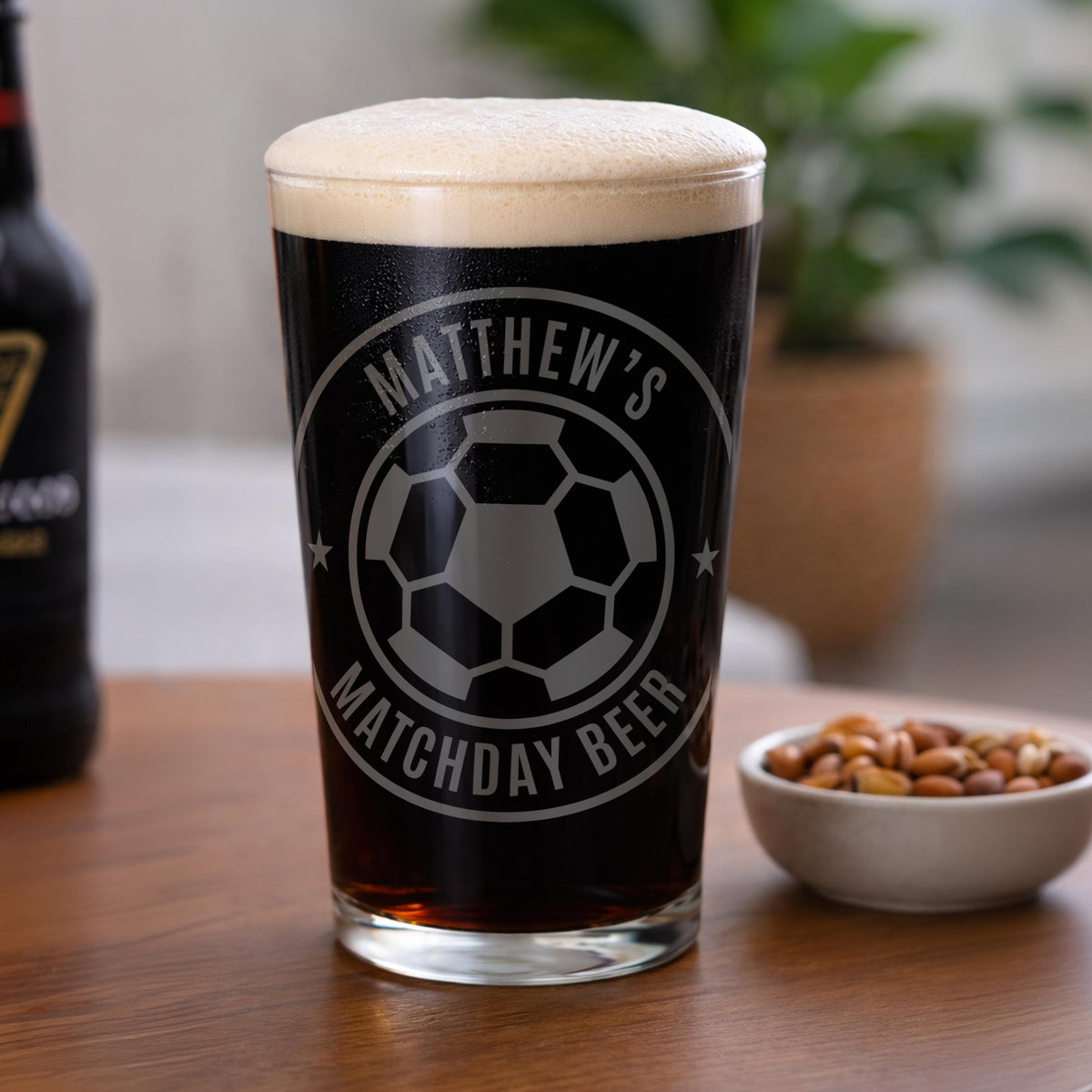 Personalised Football Badge Pint Glass, The Personal Shop, personalised gifts