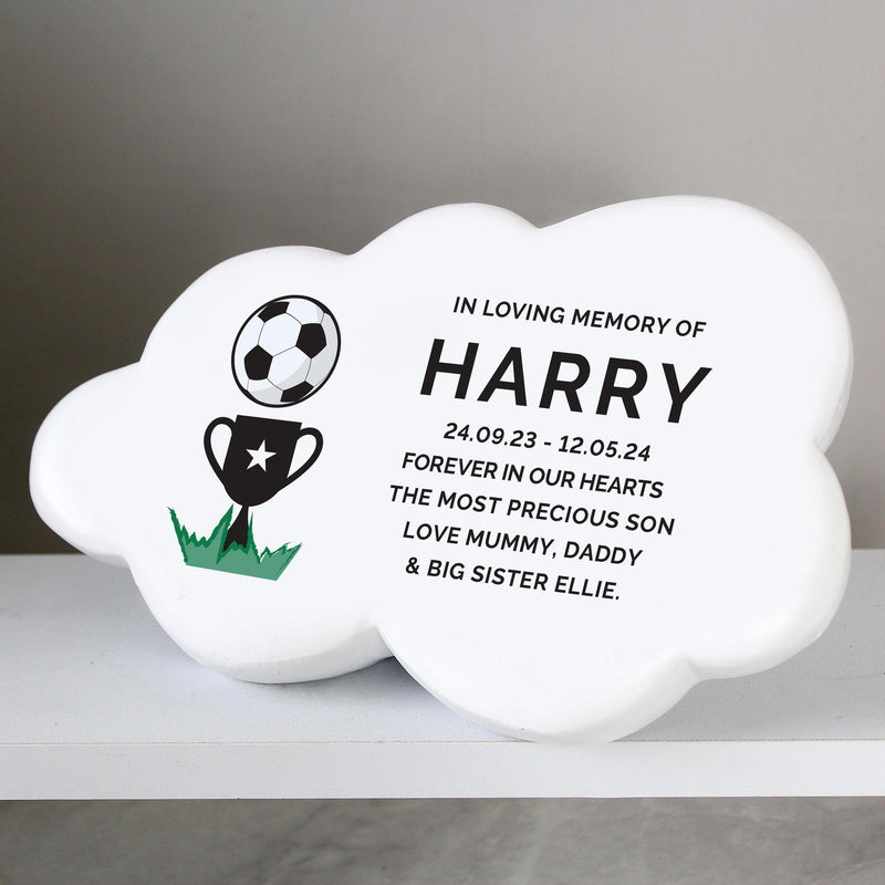 Personalised Football Resin Memorial Cloud