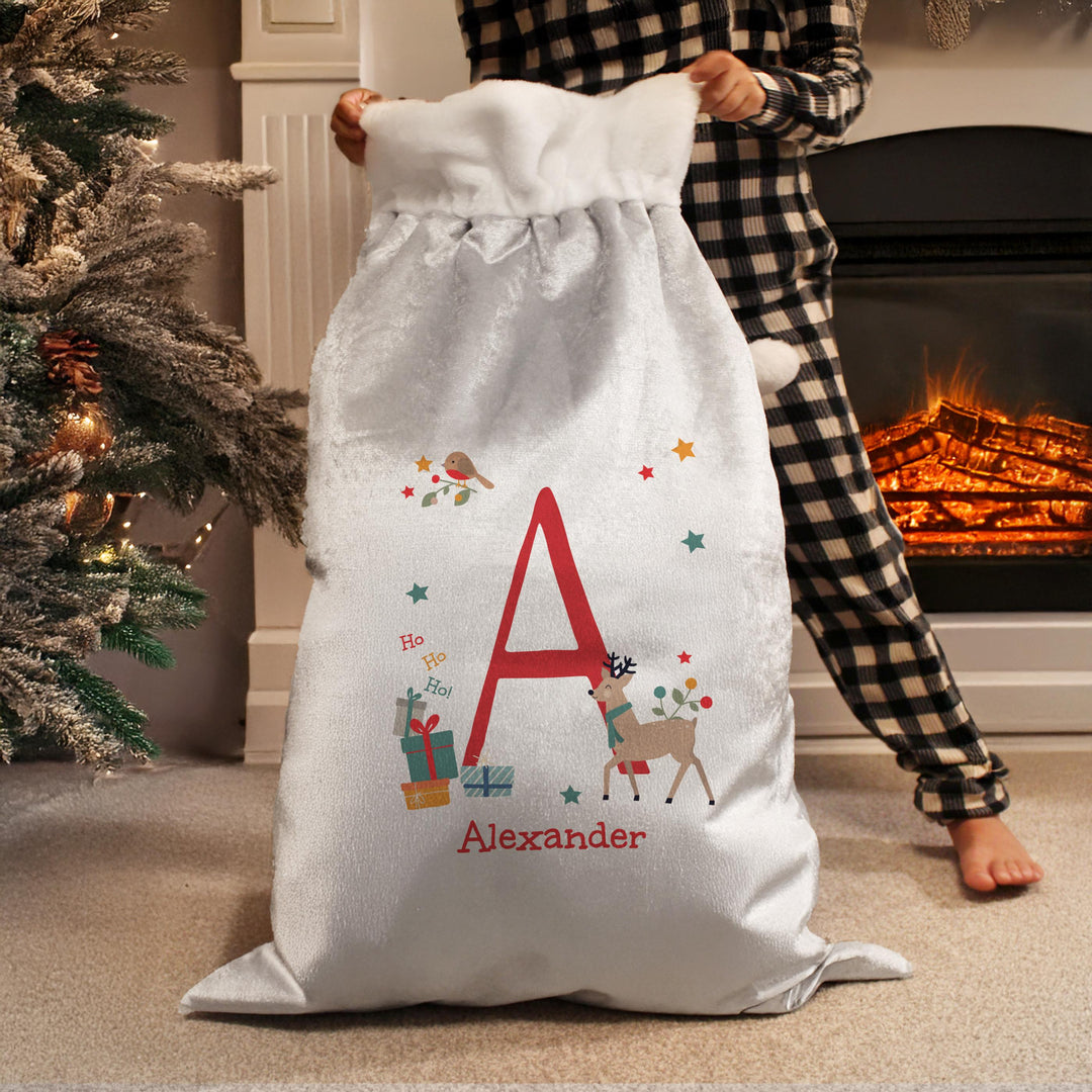 Personalised Initial Reindeer Christmas Sack – alternative view