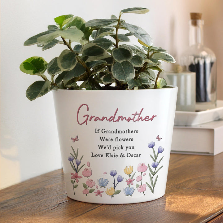Personalised Pretty Floral Large Plant Pot, The Personal Shop, personalised gifts