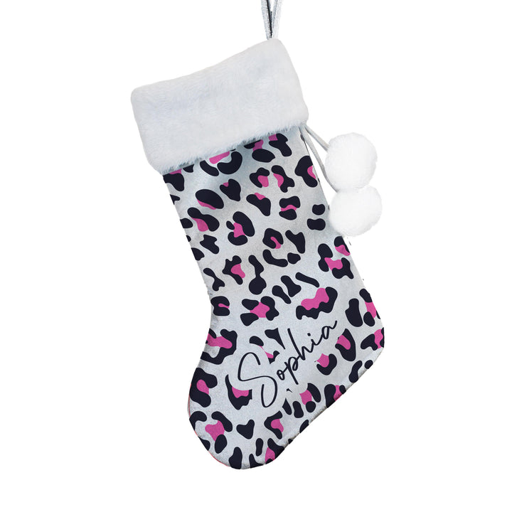 Personalised Leopard Print Christmas Stocking – alternative view