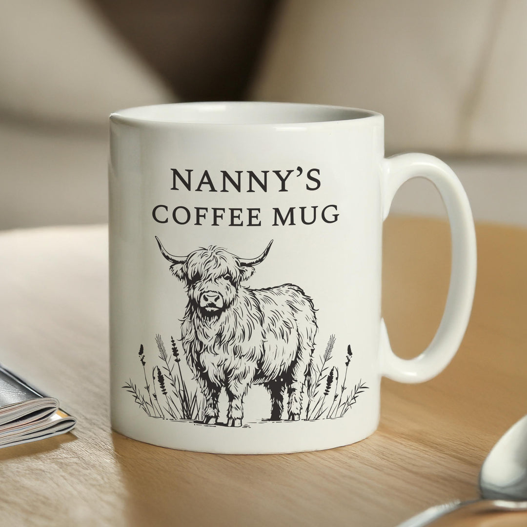 Personalised Black Highland Cow Mug – alternative view
