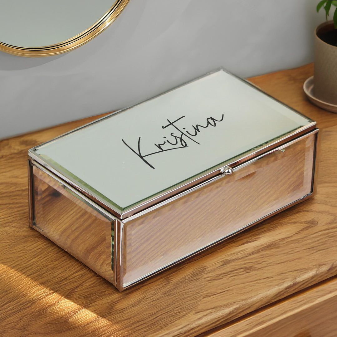 Personalised Mirrored Jewellery Box – alternative view
