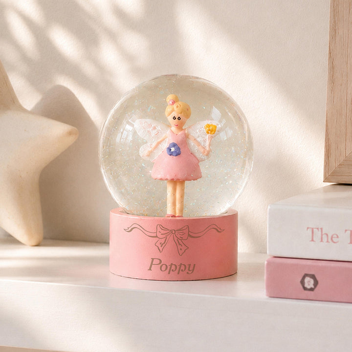 Personalised Fairy Snow Globe with Bow, The Personal Shop, personalised gifts