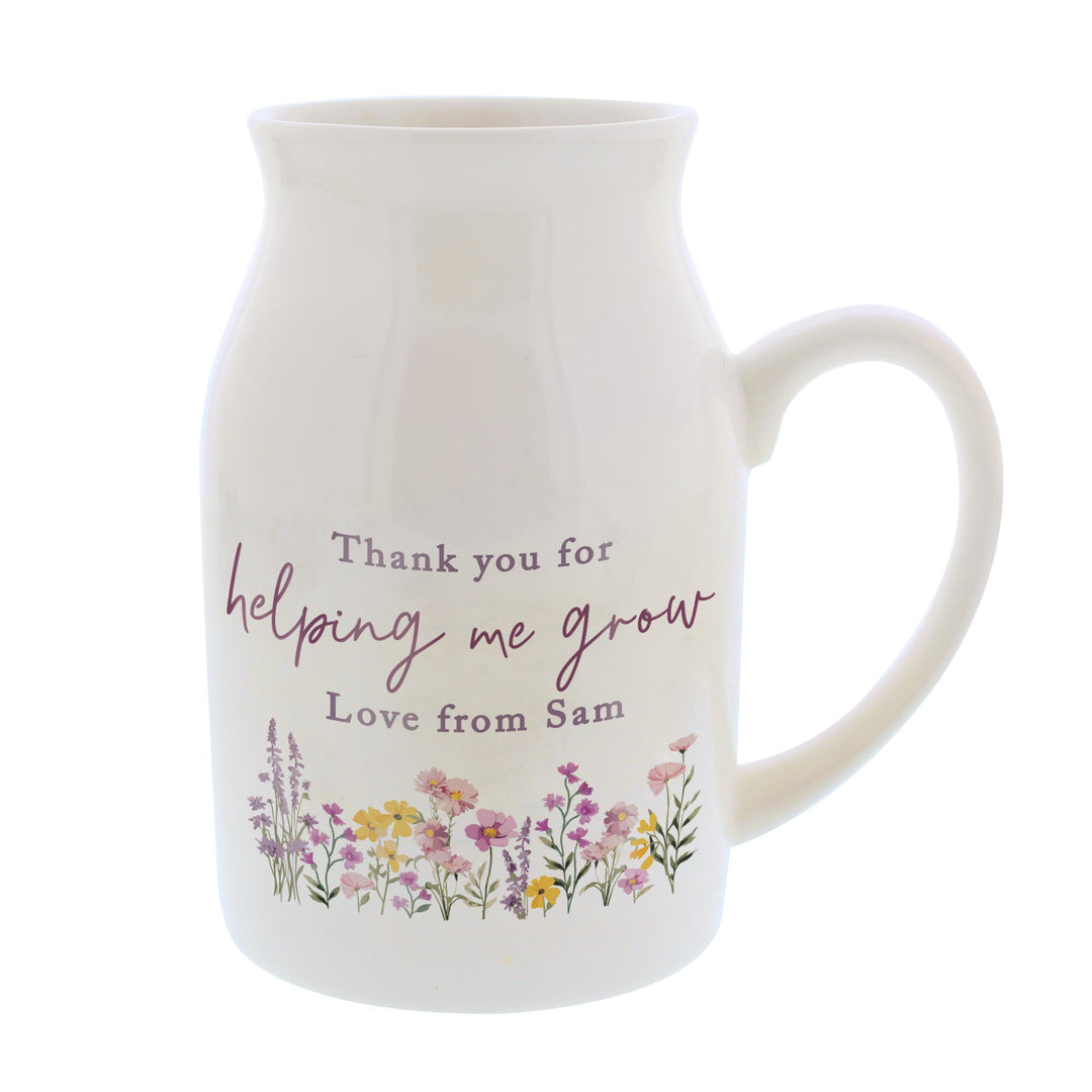 Personalised Wild Flower Jug Vase, The Personal Shop, personalised gifts