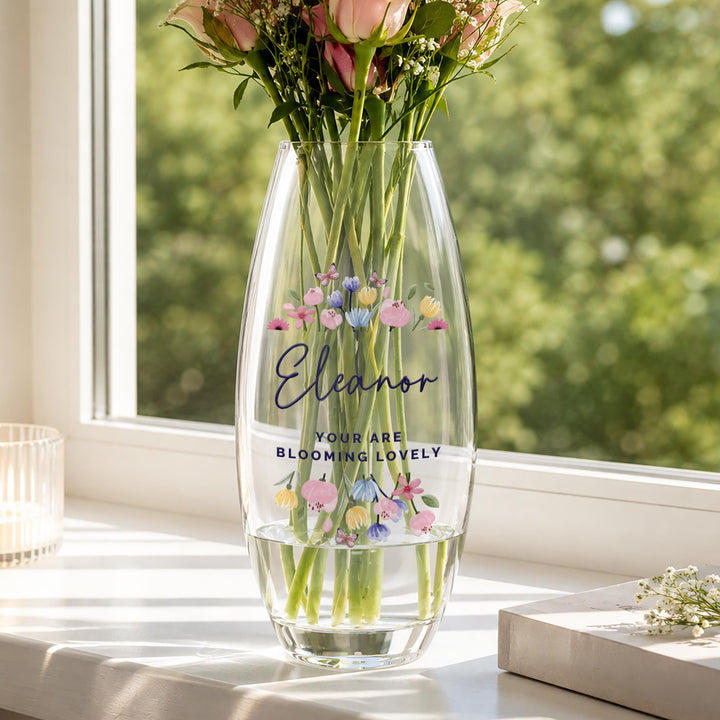 Personalised Bright Floral Bullet Vase, The Personal Shop, personalised gifts