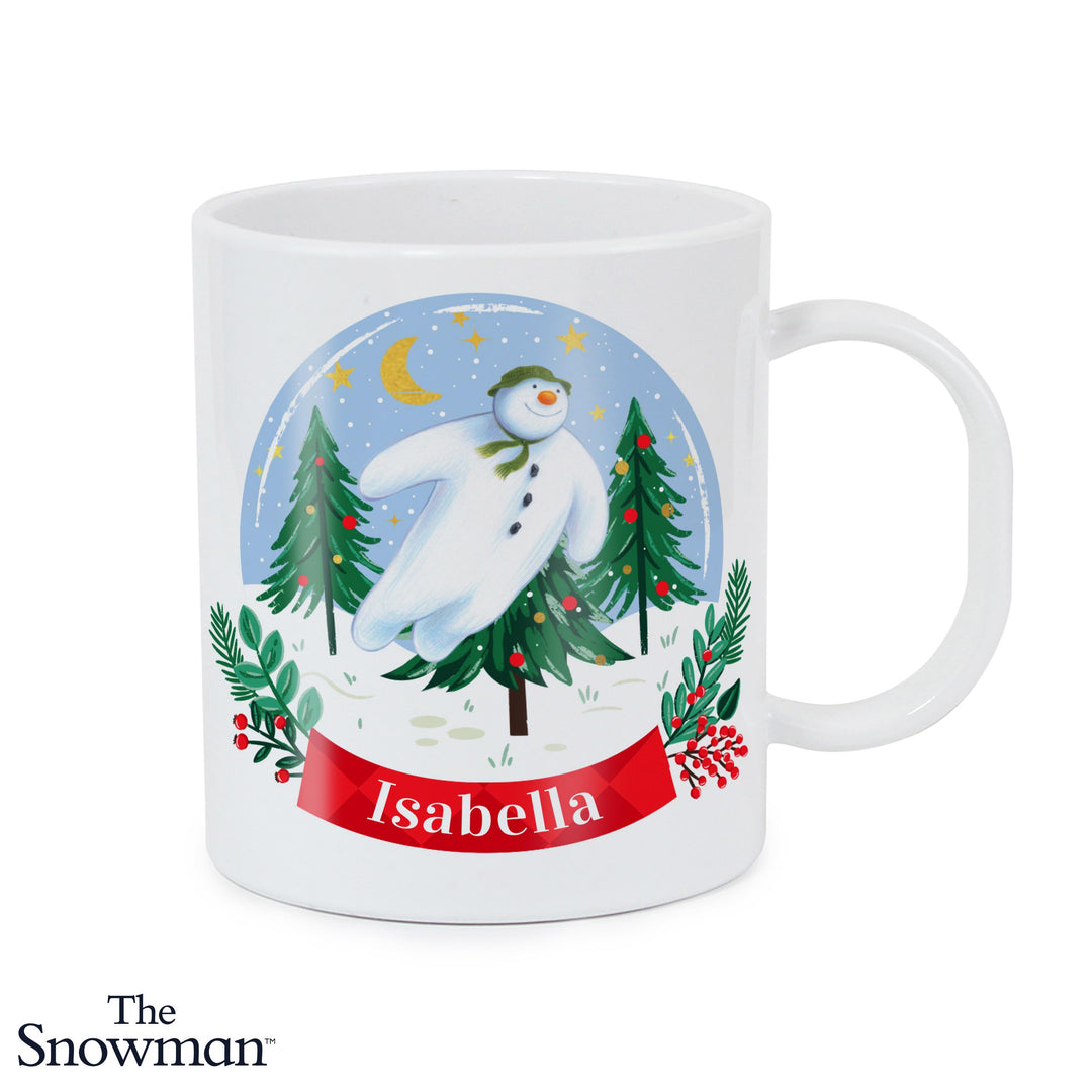 Personalised The Snowman Plastic Mug - Christmas Wishes