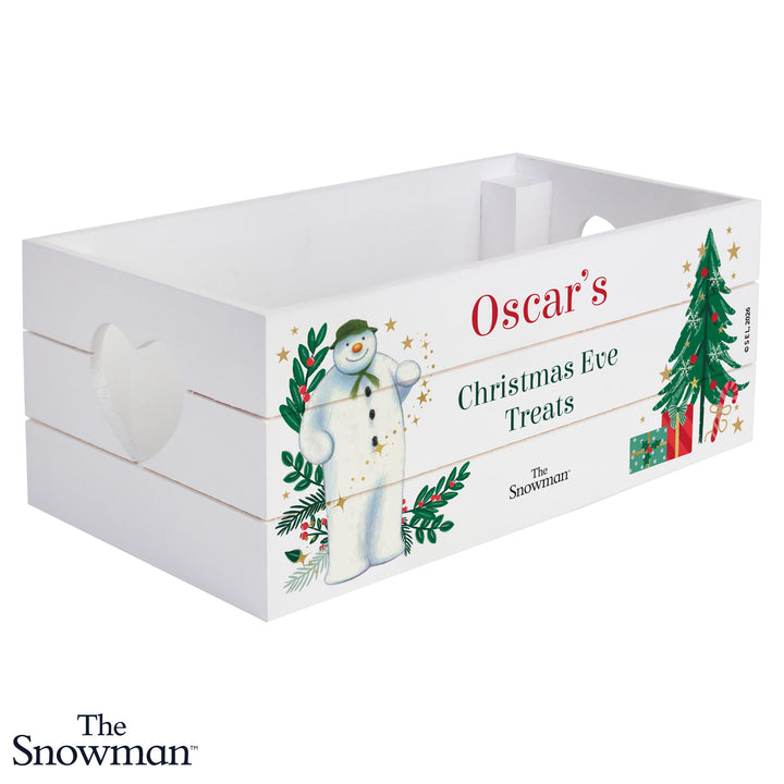Personalised Wooden Crate – The Snowman Christmas Wishes