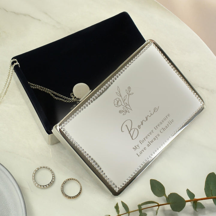Personalised Floral Small Jewellery Box – alternative view