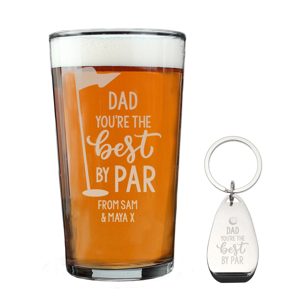 Personalised By Par Pint Glass &amp; Bottle Opener, The Personal Shop, personalised gifts