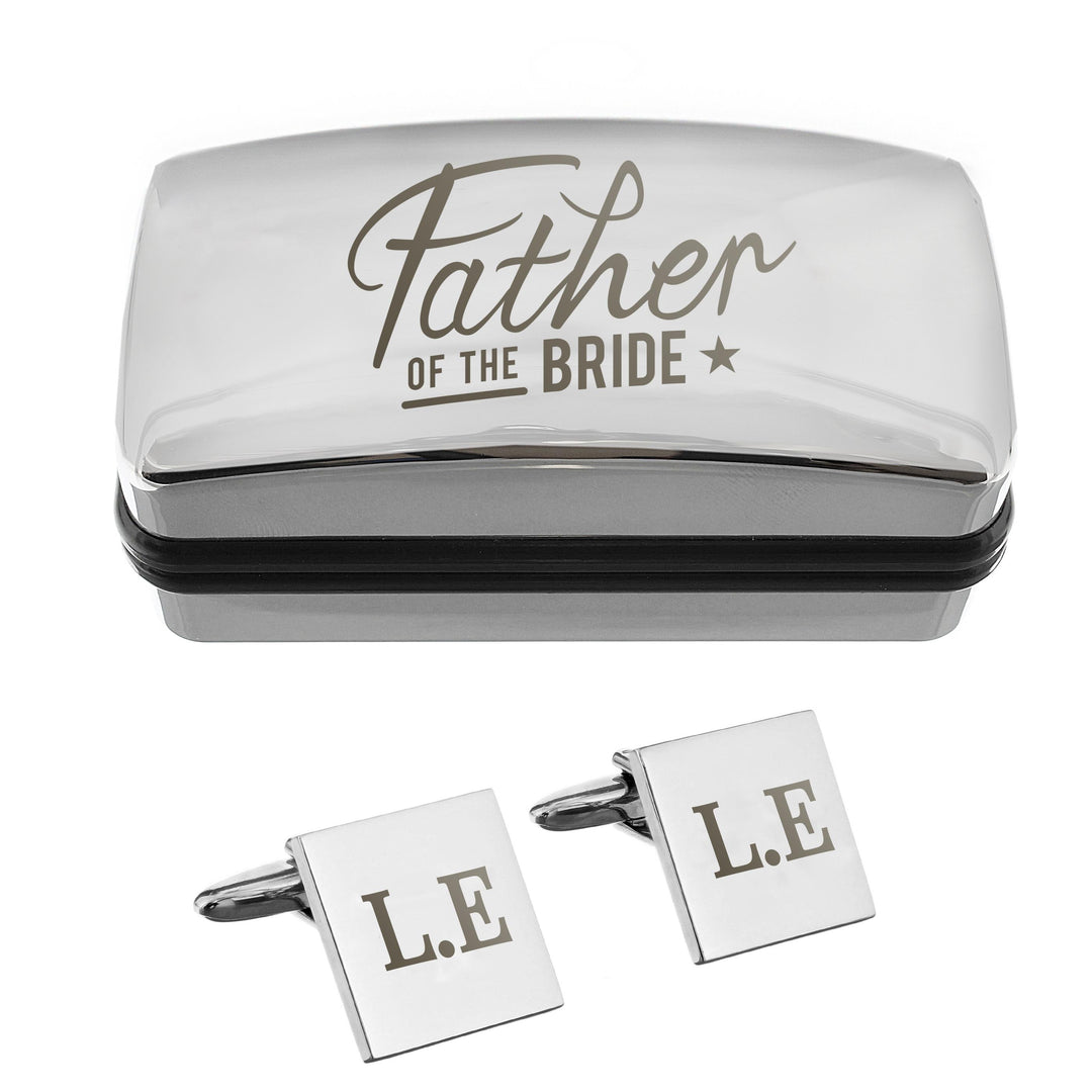 Personalised Father of the Bride Wedding Cufflinks and Box Set – alternative view