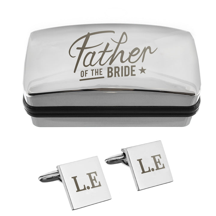 Personalised Father of the Bride Wedding Cufflinks and Box Set – alternative view
