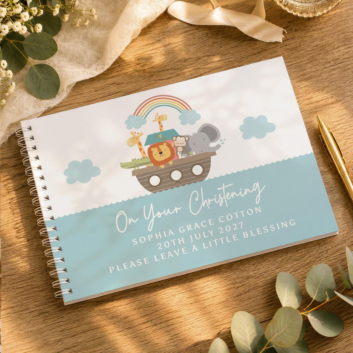 Personalised Noahs Ark Guest Book, The Personal Shop, personalised gifts