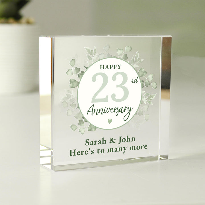 Personalised Botanical Anniversary Crystal Token – alternative view