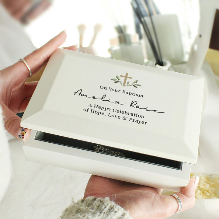 Personalised Holy Communion / Christening Wooden Jewellery Box – alternative view