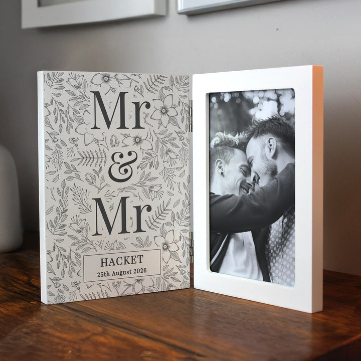 Personalised Wedding Wooden Hinged 6x4 Photo Frame – alternative view