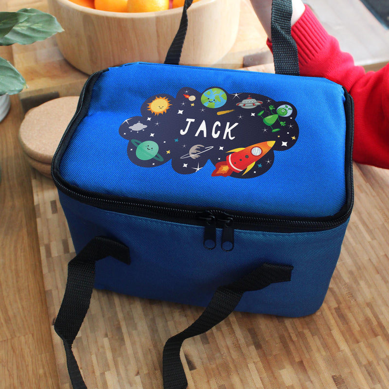 Personalised Space Blue Lunch Bag