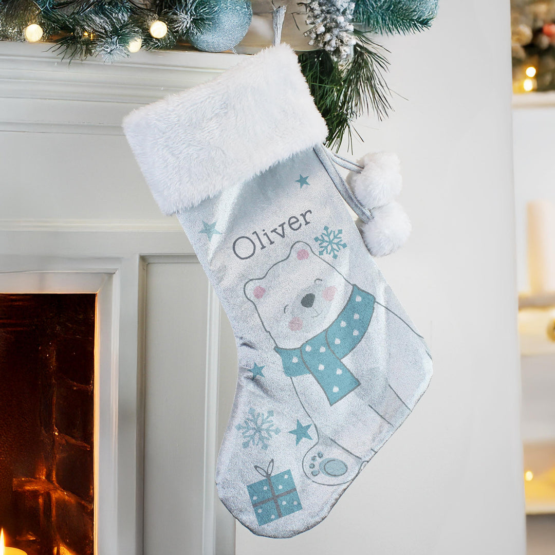 Personalised Polar Bear Christmas Stocking – alternative view