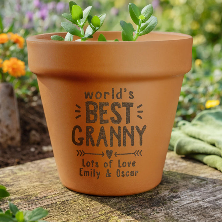 Personalised Worlds Best Terracotta Plant Pot, The Personal Shop, personalised gifts