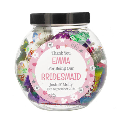 Personalised Bridesmaid Sweet Jar