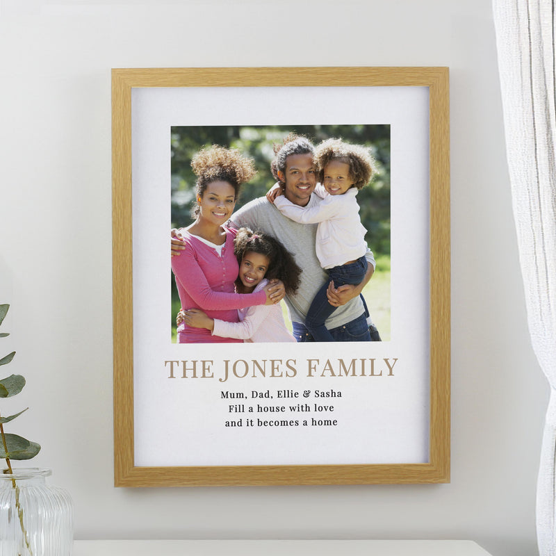 Personalised Square Photo Upload Oak Poster Frame