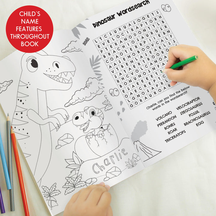 Personalised Dinosaur Colouring Book – alternative view