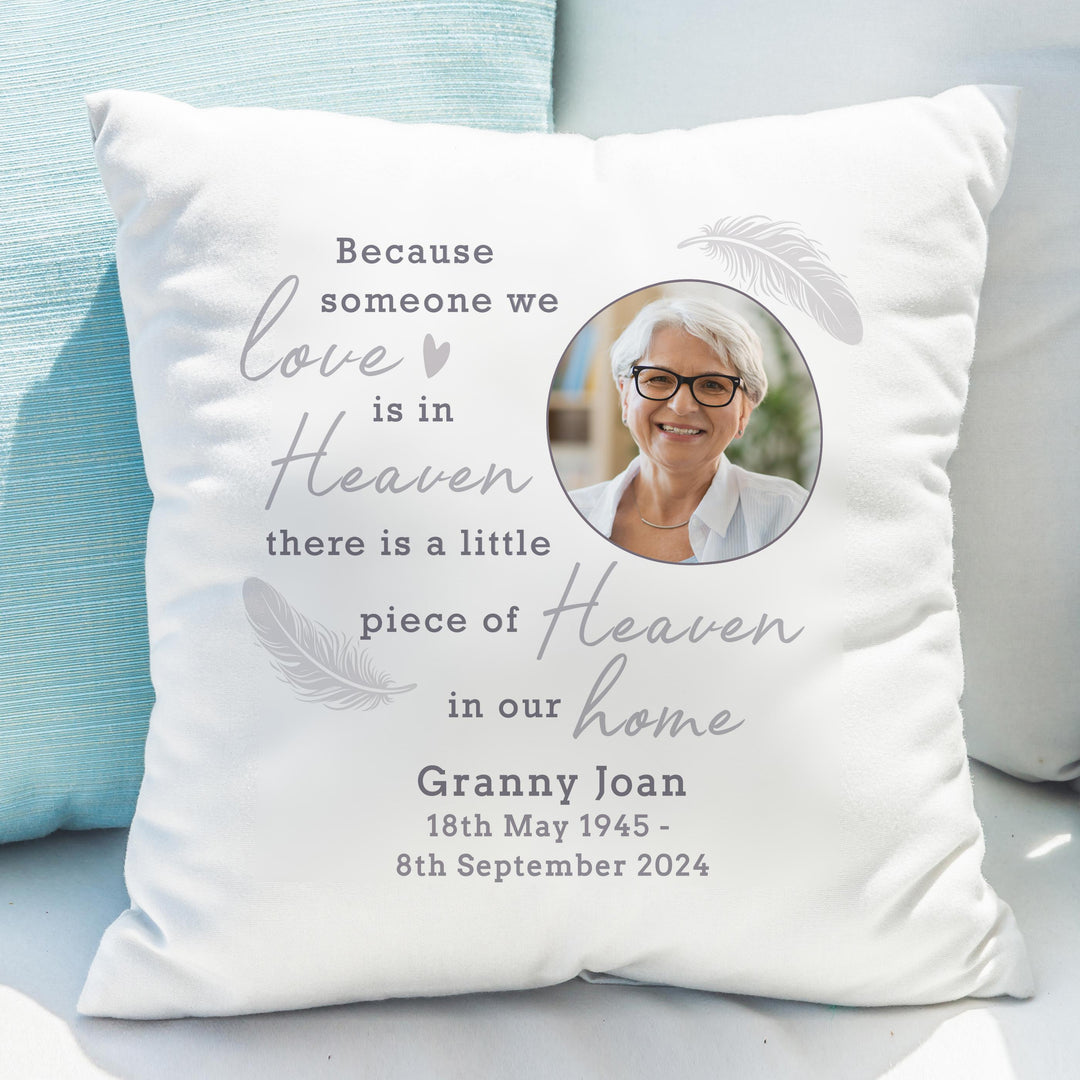 Personalised Memorial Photo Upload Cushion – alternative view