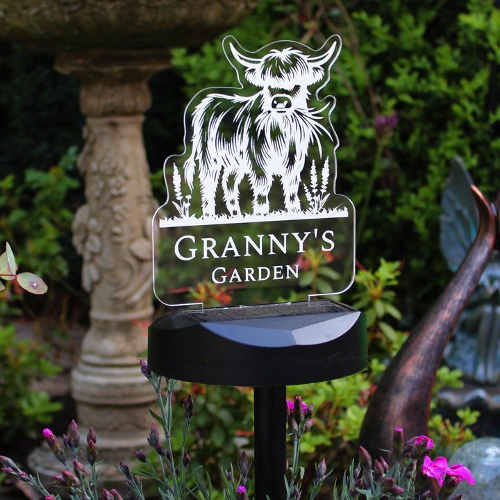 Personalised Highland Garden Solar Light – alternative view