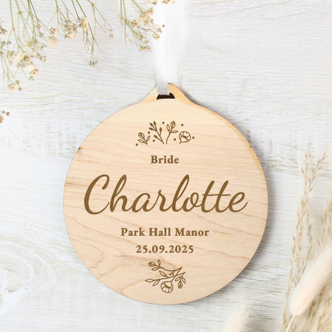 Personalised Wedding Party Wooden Tag – alternative view