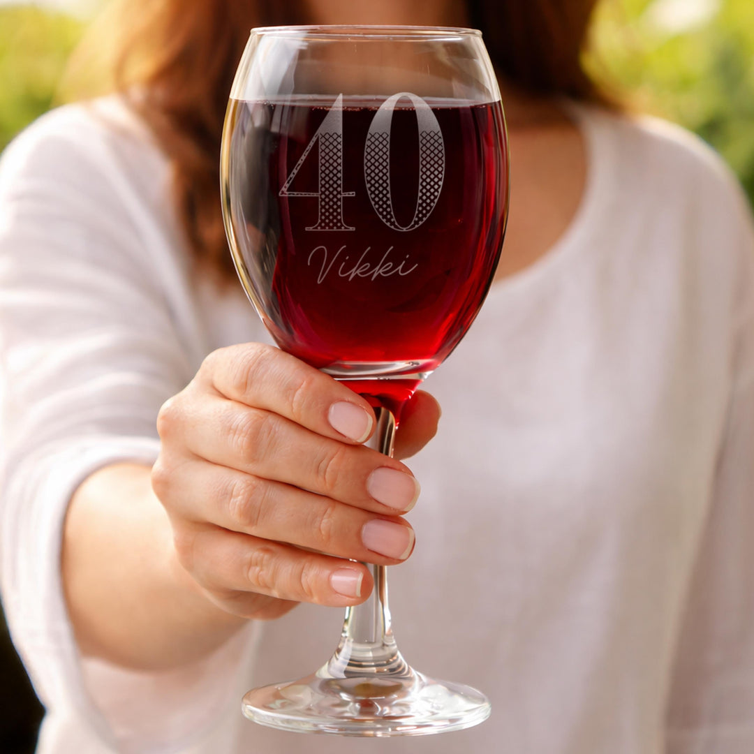 Personalised Big Age Wine Glass, The Personal Shop, personalised gifts