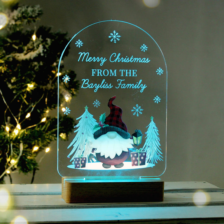 Personalised Gonk Wooden Based LED Christmas Light – alternative view