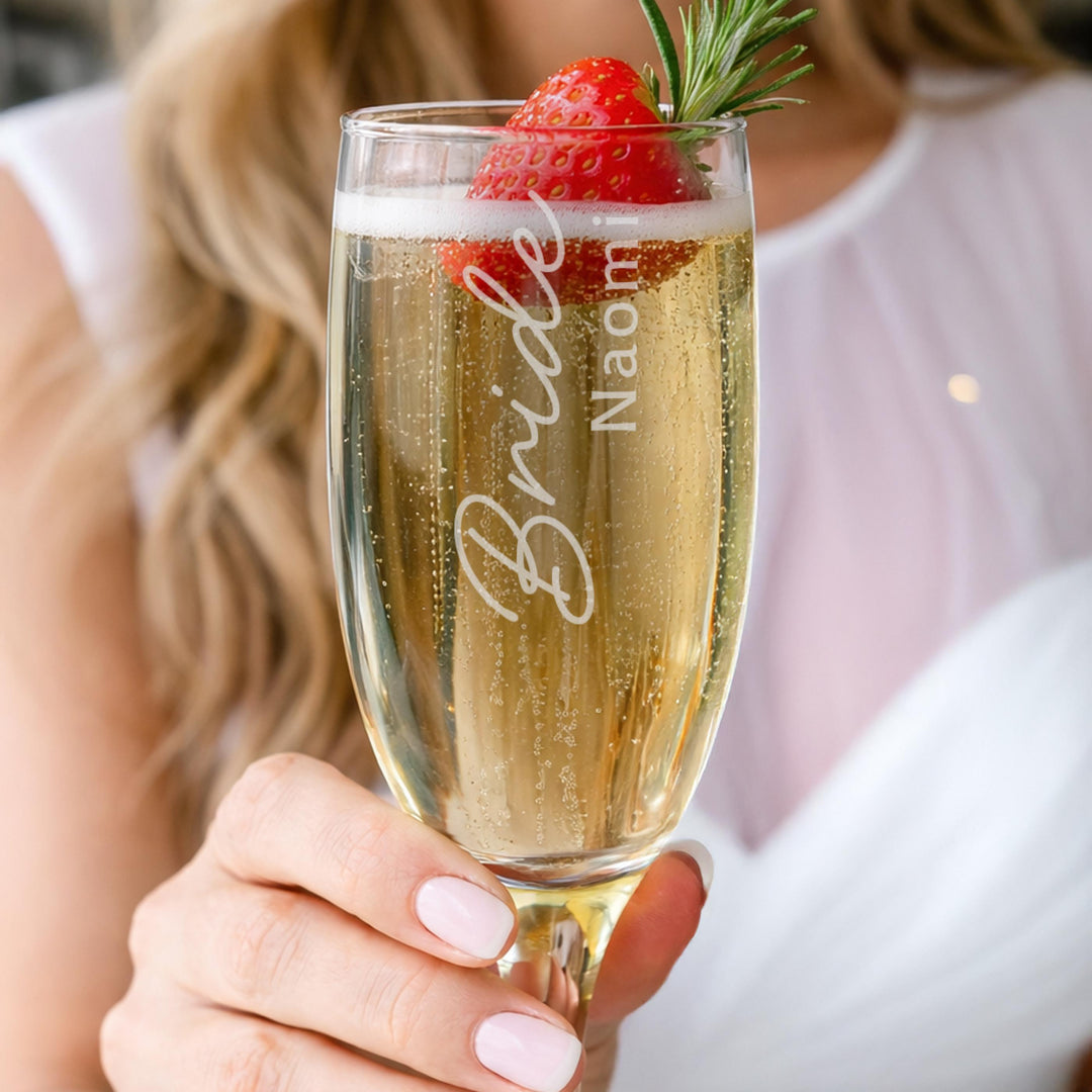Personalised Bride Elegant Flute Glass, The Personal Shop, personalised gifts