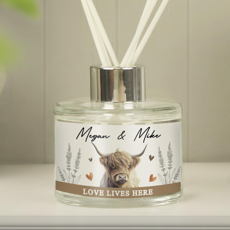 Personalised Highland Cow Reed Diffuser