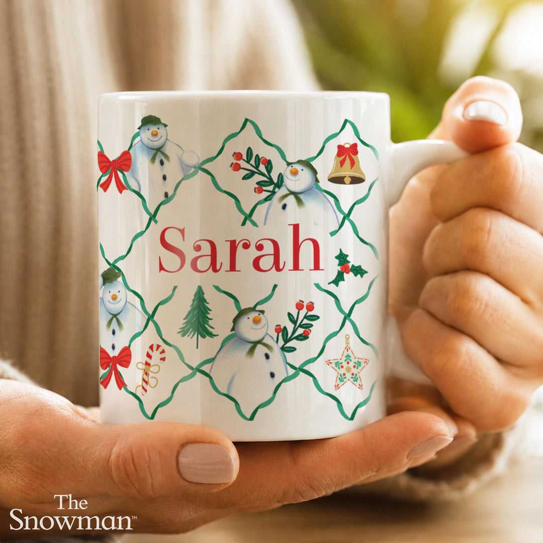 Personalised The Snowman Pattern Mug - Christmas Wishes
