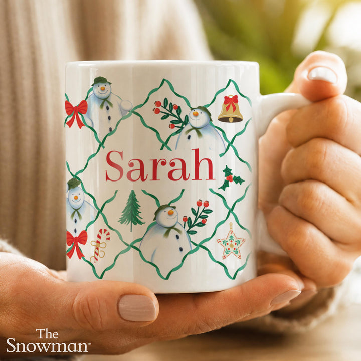 Personalised The Snowman Pattern Mug - Christmas Wishes