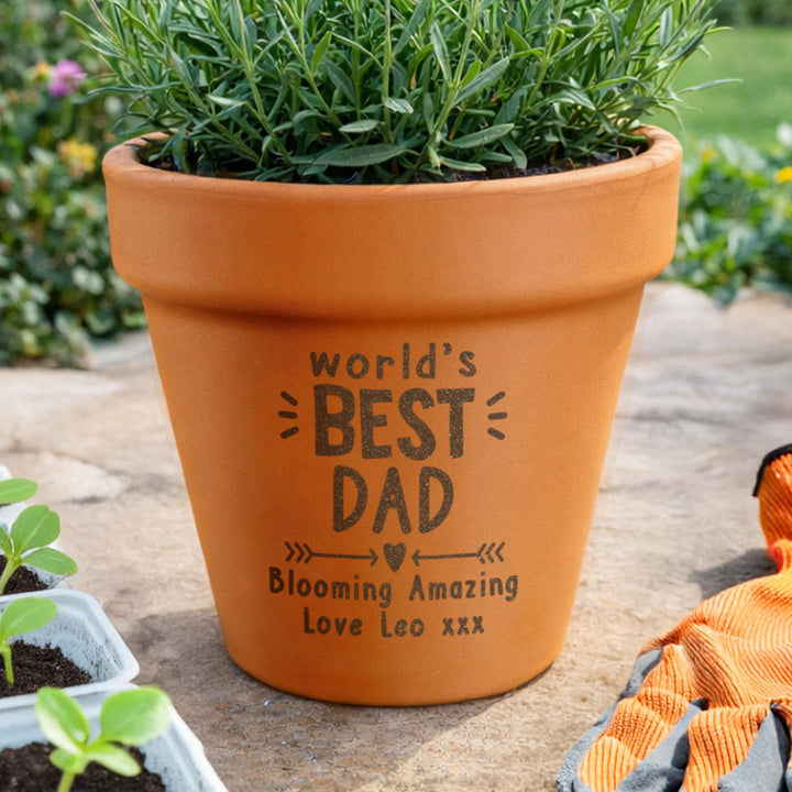Personalised Worlds Best Terracotta Plant Pot, The Personal Shop, personalised gifts