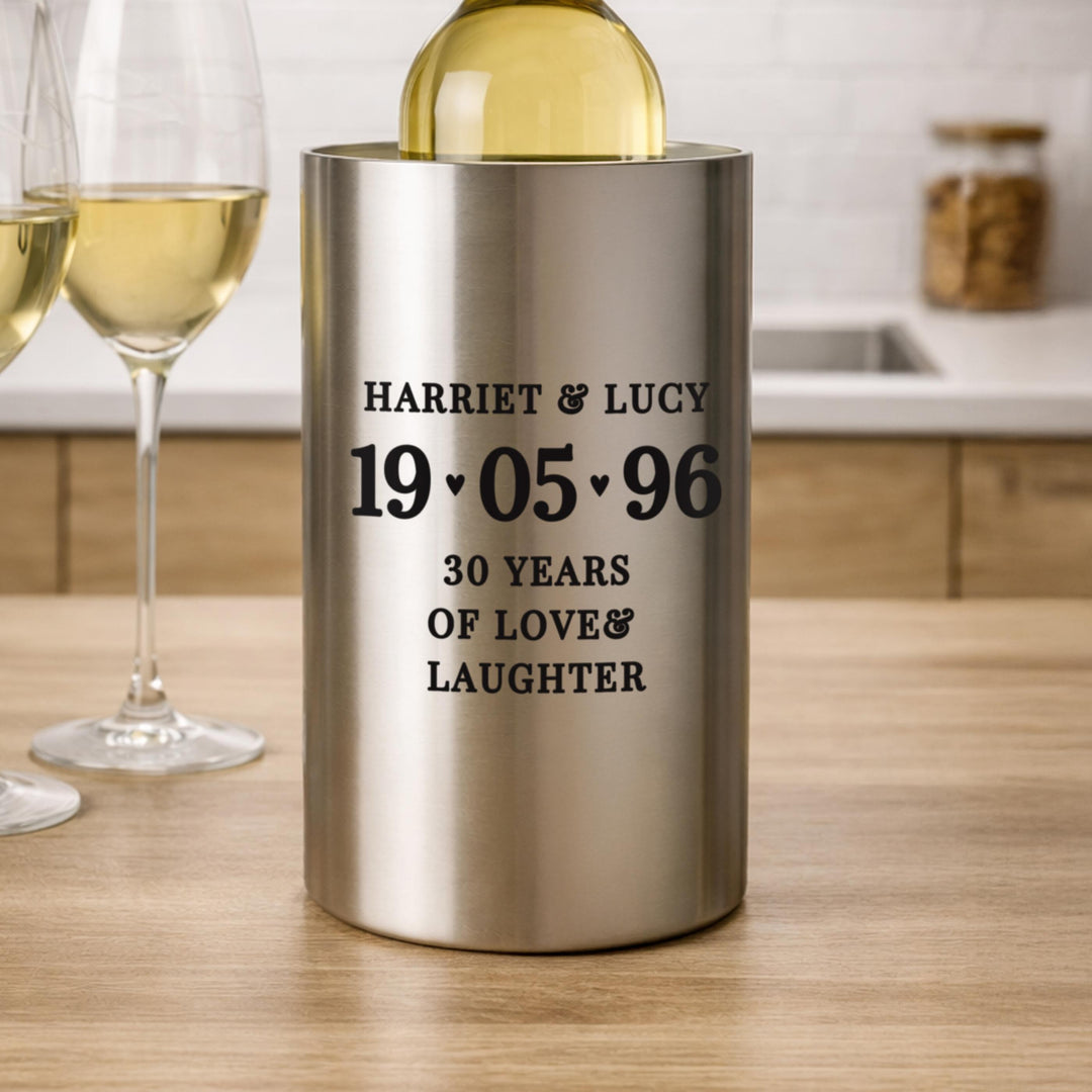 Personalised Big Date Wine Cooler, The Personal Shop, personalised gifts