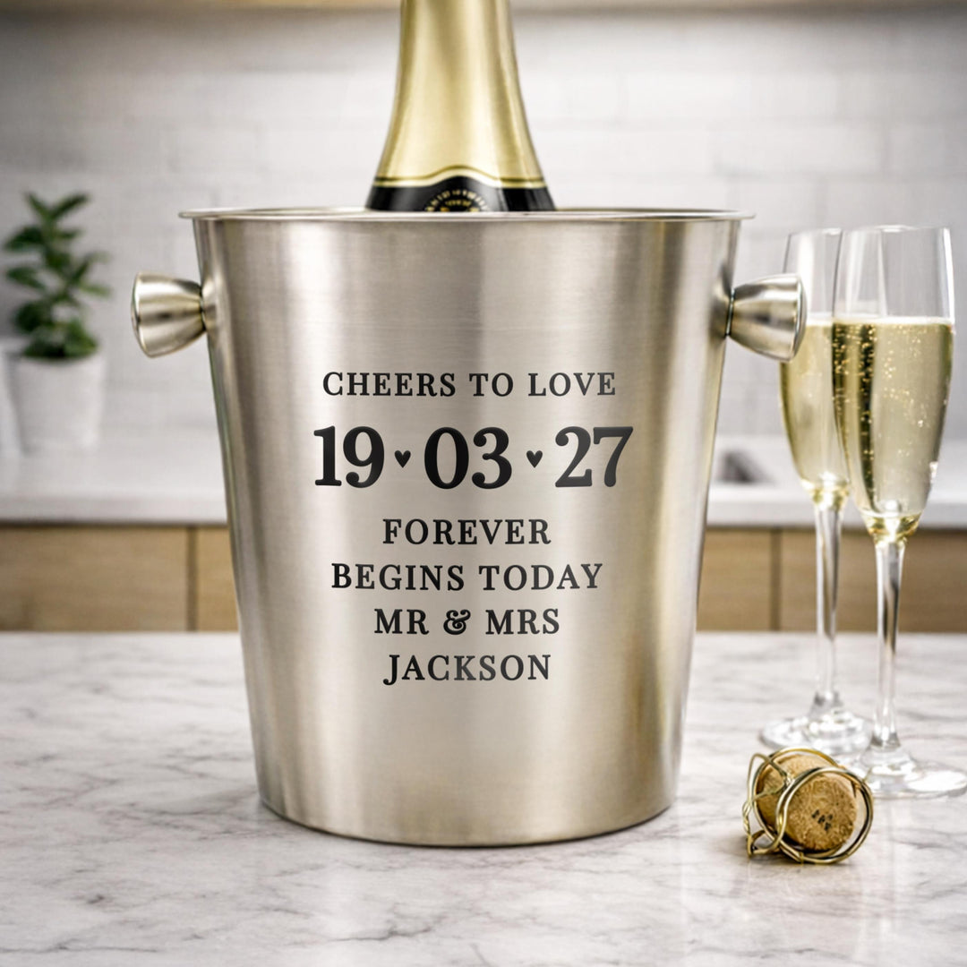 Personalised Big Date Stainless Steel Ice Bucket, The Personal Shop, personalised gifts