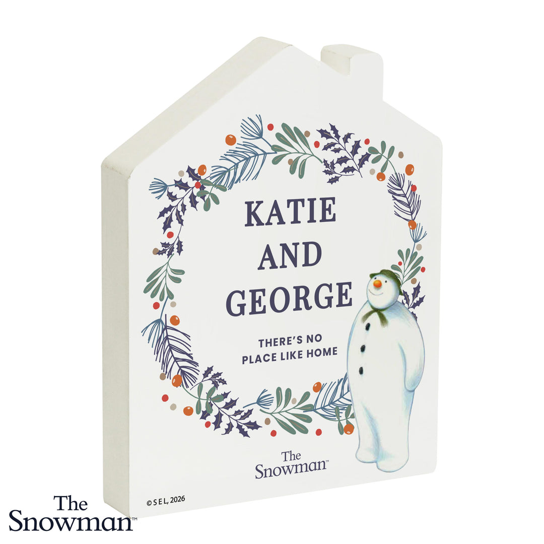 Personalised Snowman Countdown to Christmas Wooden House