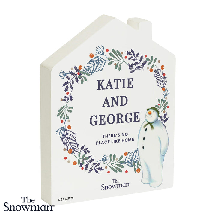 Personalised Snowman Countdown to Christmas Wooden House