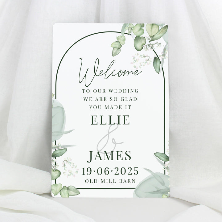 Personalised Botanical Wedding Metal Sign – alternative view