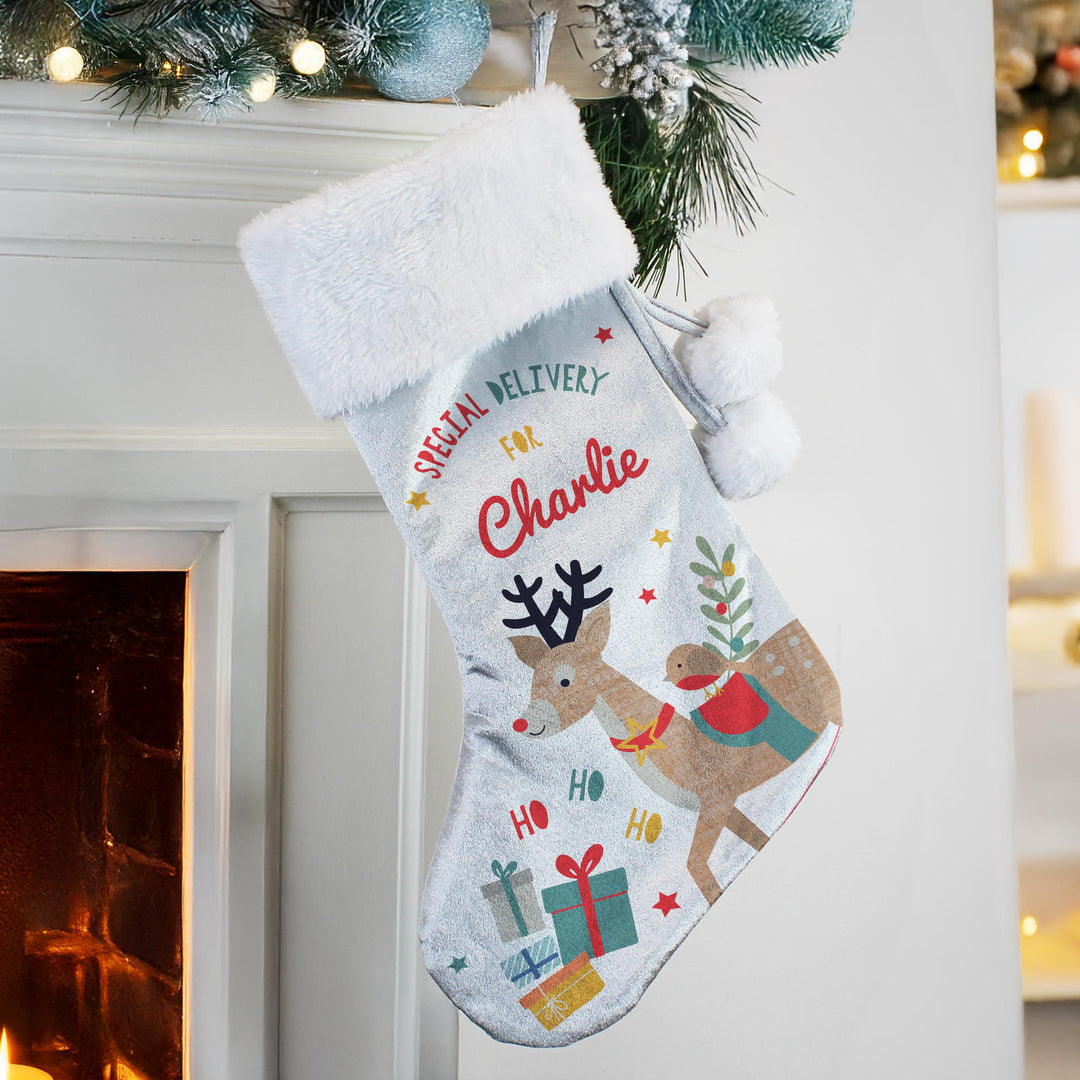 Personalised Reindeer Christmas Stocking – alternative view