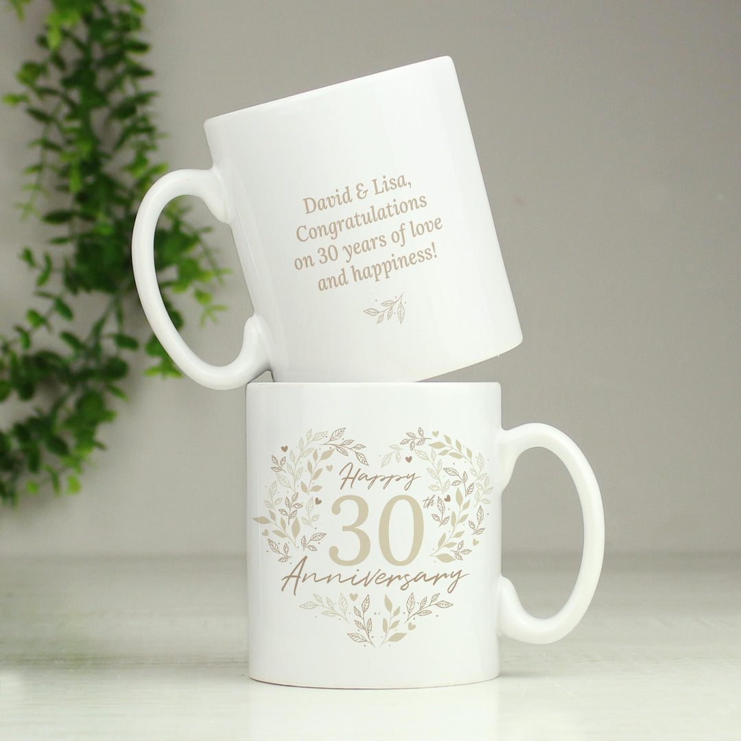 Personalised 30th Pearl Wedding Anniversary Mug, The Personal Shop, personalised gifts