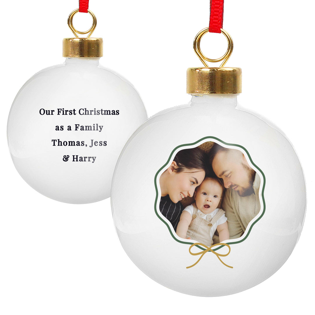 Personalised Photo Ceramic Christmas Bauble, The Personal Shop, personalised gifts