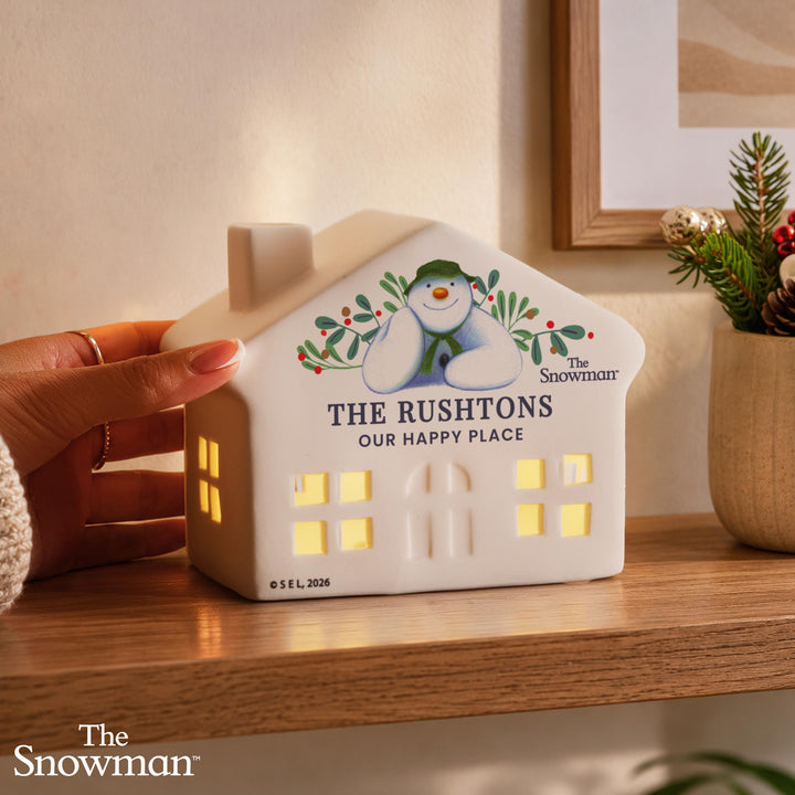 Personalised The Snowman Botanical LED House Ornament