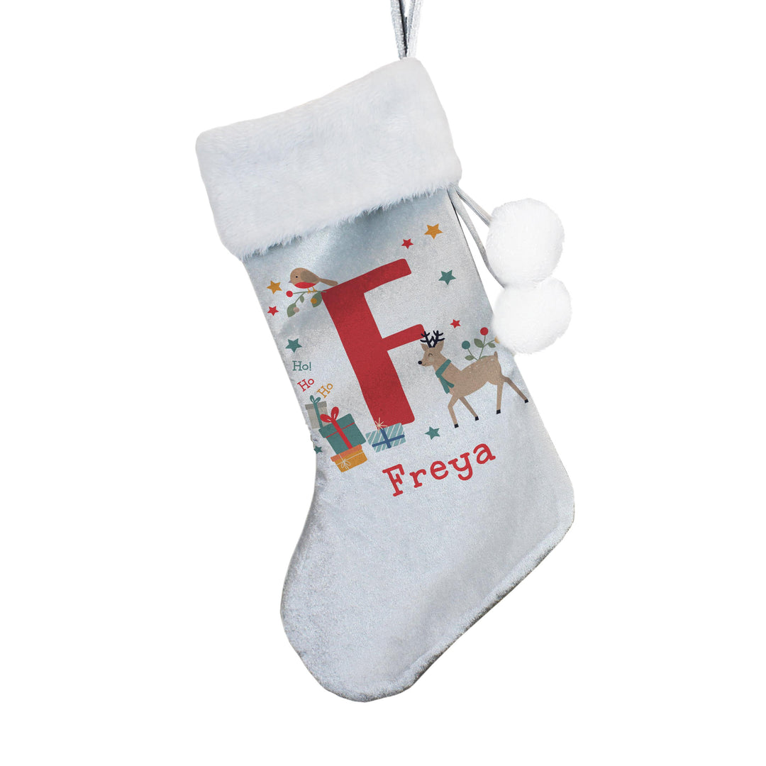 Personalised Initial Reindeer Christmas Stocking – alternative view